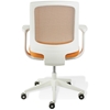 Camilla Mesh Back Office Chair - White Base, Orange Upholstery - UNIQ-X5381