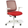 Camilla Mesh Back Office Chair - White Base, Red Upholstery - UNIQ-X5382
