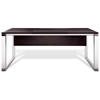 Professional 71" Executive Desk - Brushed Aluminum, Espresso Top - UNIQ-X586-ESP