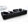 Jazz Black Tufted Leather Sectional Sofa with Chaise - VIG-687-HL