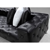 Jazz Black Tufted Leather Sectional Sofa with Chaise - VIG-687-HL