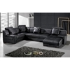 Buckley Tufted Black Leather Sectional with Chaise - VIG-3334B-HL