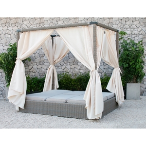 Renava Marin Outdoor Canopy Sunbed - Beige 