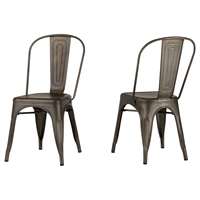 Modrest Elan Modern Rust Metal Dining Chair - Brown (Set of 2)