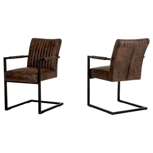 Modrest Marfa Modern Cognac Dining Arm Chair - Brown (Set of 2) 