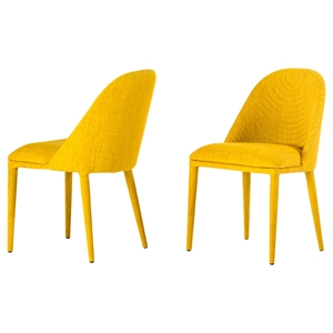 Modrest Brooke Modern Fabric Dining Chair - Yellow (Set of 2) 