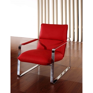 Divani Casa Dunn Lounge Chair - Red 