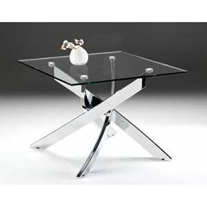Modrest Pyrite End Table - Clear, Chrome 
