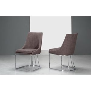 Modrest Itasca Modern Fabric Dining Chair - Gray (Set of 2) 
