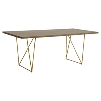 Modrest Marcia Modern Dining Table - Tobacco, Antique Brass