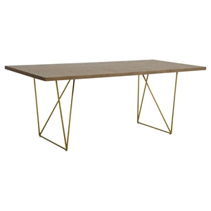 Modrest Marcia Modern Dining Table - Tobacco, Antique Brass 