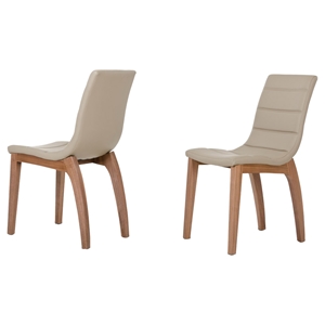 Modrest Liev Modern Leatherette Dining Chair - Beige (Set of 2) 