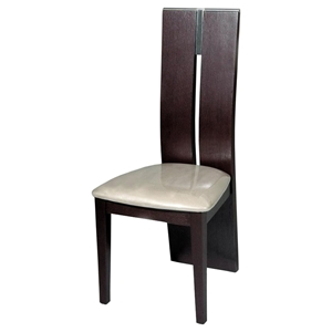 Modrest Waves Dining Chair - Cream, Wenge (Set of 2) 