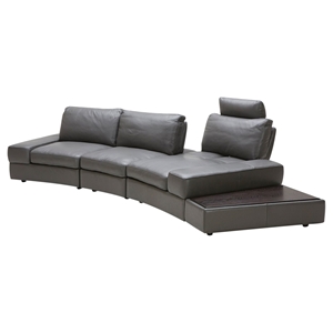 Divani Casa Lilac Sectional Sofa - Gray 