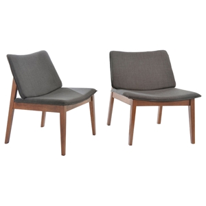 Modrest Jett Modern Fabric Accent Chair - Gray (Set of 2) 