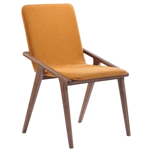 Modrest Zeppelin Dining Chair - Orange, Walnut 