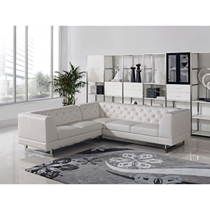Divani Casa Windsor Sectional Sofa - White 