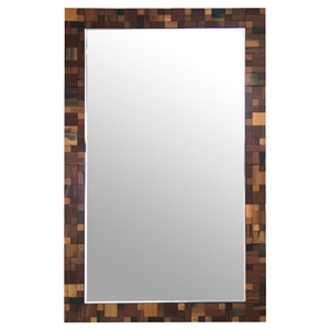 Modrest Pixel Modern Wall Mirror - Rectangular, Brown 