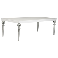 A&X Baccarat Transitional Crocodile Dining Table - White