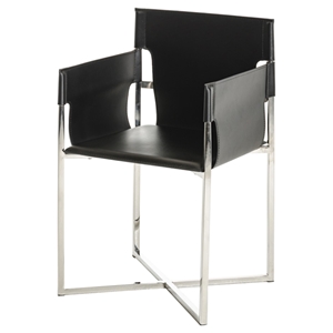 Modrest Jones Modern Eco-Leather Dining Chair - Black 