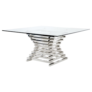 Modrest Crawford Square Dining Table - Clear 