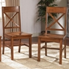 Millwright 6 Piece Wood Dining Set - X Back Chairs, Antique Brown - WAL-C60W2AB