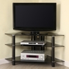 Bermuda 44 inch Corner TV Stand (Black Glass w/ Chrome) - WAL-V44Y76B