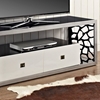 Modern Mosaic 60 Inch Steel TV Stand - Brushed Silver, 2 Drawers - WAL-V60MSC