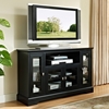 Highboy Style 52 Inch TV Stand - Black Finish, Clear Glass - WAL-W52C32BL