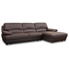 Euclid Brown Leather Sectional Sofa with Chaise - WI-1182-M9805