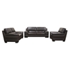 Riley Dark Brown Leather 3-Piece Sofa Set - WI-1267-M2519