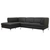 Godfrey Black Leather Sectional with Chaise - WI-1328-M9812