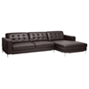 Babbitt Sectional Sofa - Brown Leather, Right Facing Chaise - WI-1365-SECTIONAL-RFC-DU206