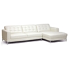 Babbitt Ivory Leather Modern Sectional with Chaise - WI-1365-8143