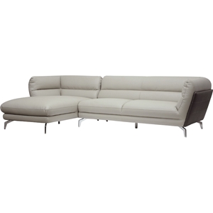 Quall Faux Leather Sectional Sofa - Gray 
