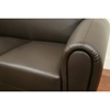 Sally Brown Leather Modern Sofa - WI-3007-206
