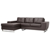 Corbin Chaise Sectional Sofa - Tufted, Chrome Steel Legs, Brown - WI-308-SECTIONAL-BROWN-LFC