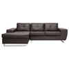 Corbin Chaise Sectional Sofa - Tufted, Chrome Steel Legs, Brown - WI-308-SECTIONAL-BROWN-LFC