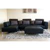 Everett Leather Sectional with Chaise and Ottoman - WI-587-M9812