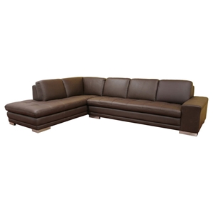 Callidora Dark Brown Leather Sectional with Chaise 