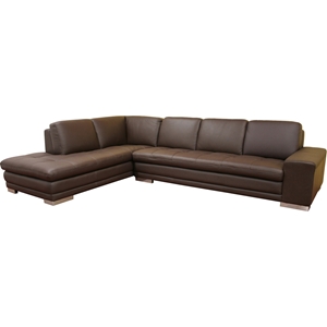 Callidora Leather Sofa Sectional - Dark Brown 