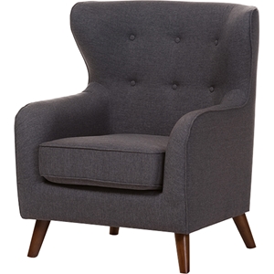 Ludwig Upholstered Button Tufted Armchair - Dark Gray 