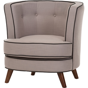 Albany Upholstered Accent Chair - Button Tufted, Beige 