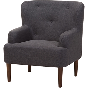 Toni Upholstered Armchair - Button Tufted, Dark Gray 