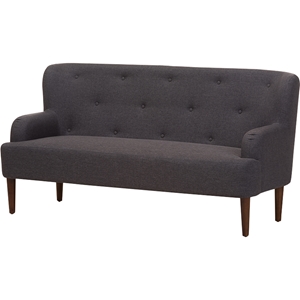Toni Upholstered Sofa - Button Tufted, Dark Gray 