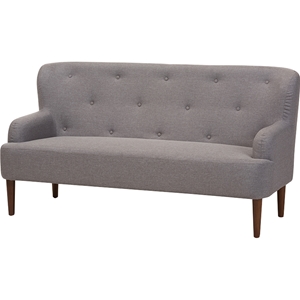 Toni Upholstered Sofa - Button Tufted, Light Gray 