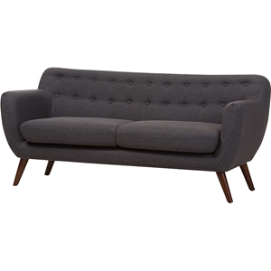 Harper Upholstered Sofa - Button Tufted, Dark Gray 