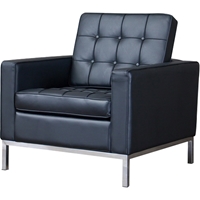Connoisseur Living Room Chair - Button Tufted, Black