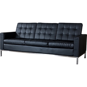 Connoisseur Living Room Sofa - Button Tufted, Black 