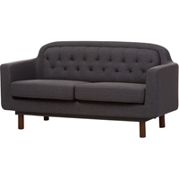 Virginia Upholstered Sofa - Button Tufted, Dark Gray